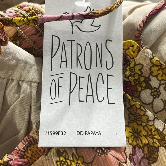 NWT Patrons of Peace Colorful Floral Crop Top - Size Large NWT - Picture 4 of 6
